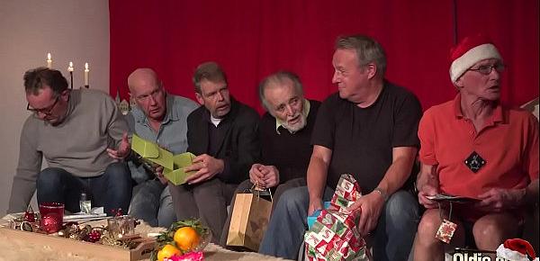  Old Young Orgy 9 Old Men 2 Teens hardcore Christmas group fuck special